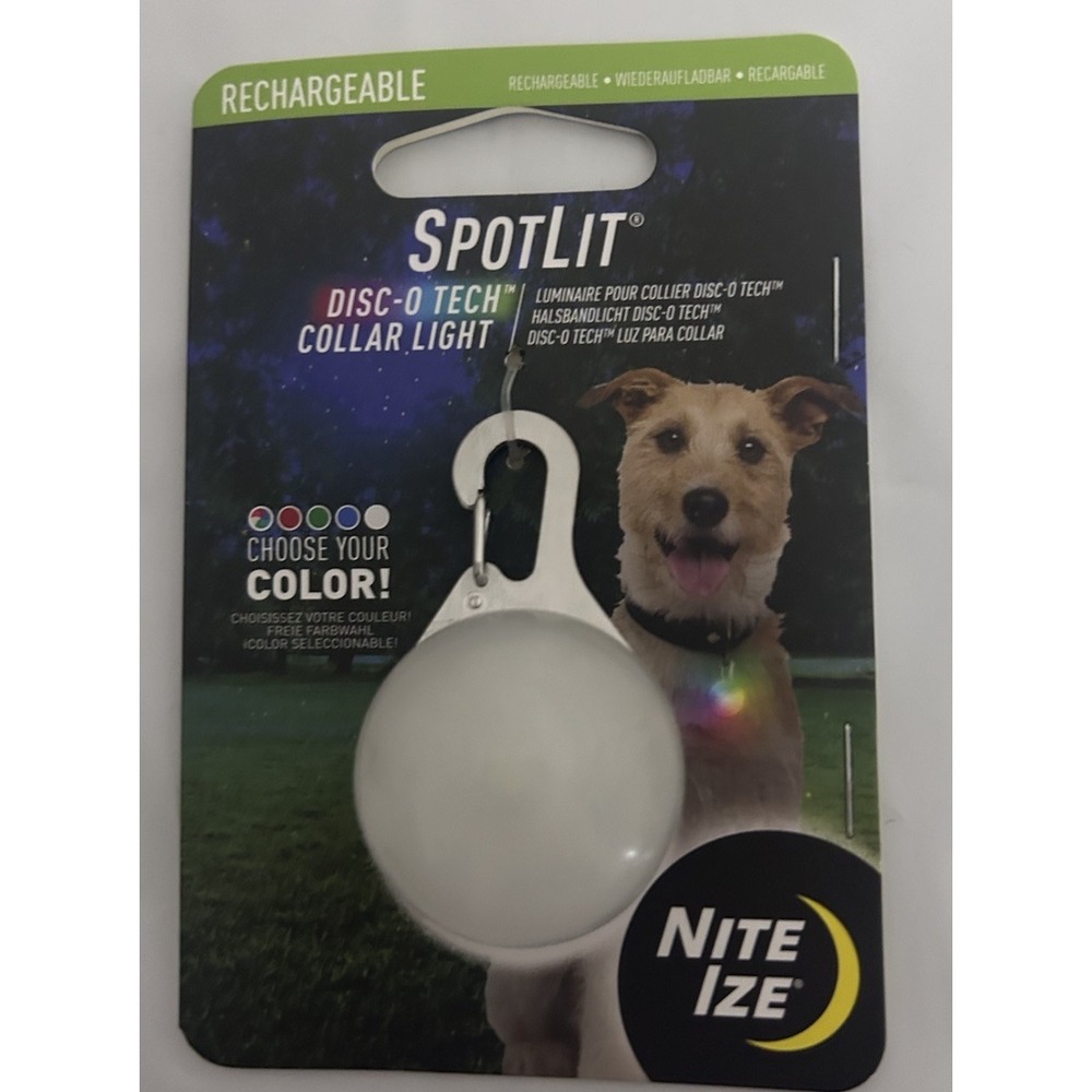 Spotlit Rechargeable Disc-O Tech Light Dog Collar